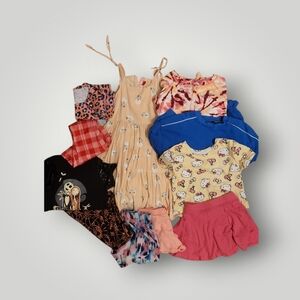 Girls all season bundle lot shirts dress sweater shorts leggings 7 8